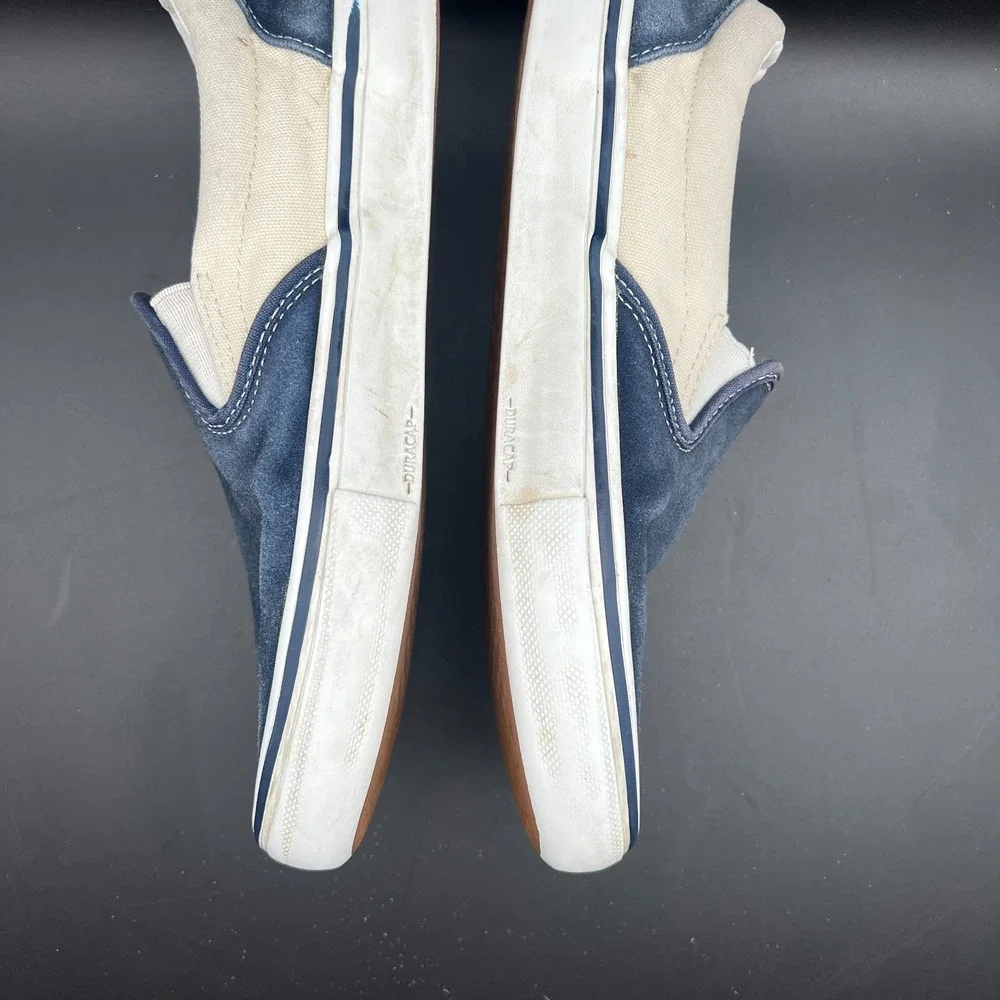 Vans Classic Slip-On Mens 8 Sneaker Navy Blue Suede Low Top Skateboard Shoes